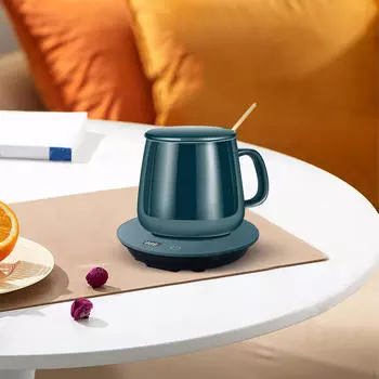 Эффективный подогреватель чашек для напитков с интеллектуальным контролем температуры зелёный