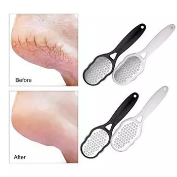 Эффективный скребок для ног, безвредный, практичный, из нержавеющей стали, терка для пяток, пилка, педикюрные инструменты A чёрный