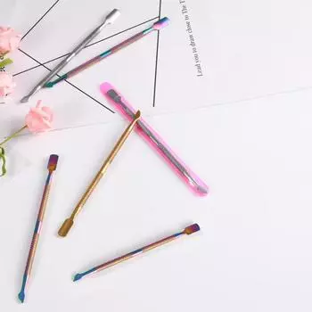 Эффективный толкатель для ногтей с двойной головкой из нержавеющей стали, изысканный антикоррозийный толкатель для кутикулы