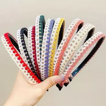 Эффектные простые обручи для волос ручной работы для девочек, винтажные ленты для волос из твердого материала, повязка на голову для женщин, аксессуары для волос, обруч для мытья лица