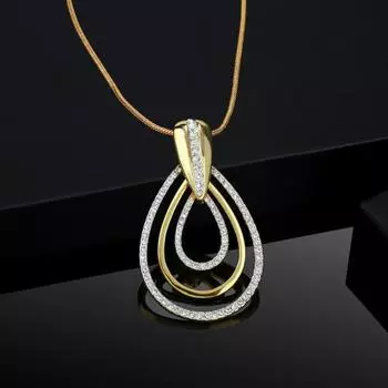 Эффектный кулон Estele из 24-каратного золота с австрийскими кристаллами для женщин / девочек