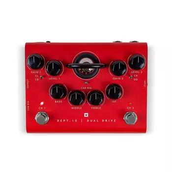 Эффектор для гитары Blackstar Dual Overdrive DUAL DRIVE с использованием триодной вакуумной лампы ECC83 DEPT.10 красный