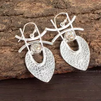 Эфиопская медная бирюза драгоценный камень 925 стерлинговое серебро ручная работа серьги 1,78 EE-64-35