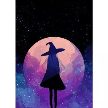 Эфирная Зеленая Ведьма Эфирный Лунный Мотылек Мистический Лес Ведьмы Луна Постер Холст Живопись Настенные Картины Домашний Декор Гостиной 21cm30cm NoFrame