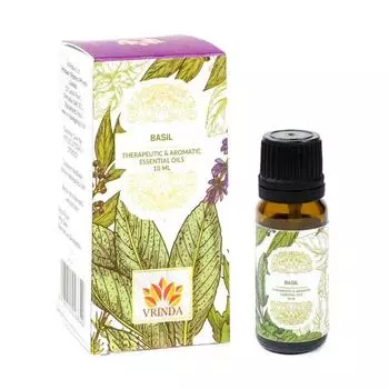 Эфирное масло Базилика (10 мл), Basil Essential Oil, Vrindaam 8.859375