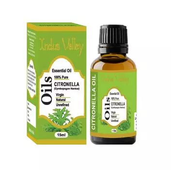 Эфирное масло Цитронеллы (15 мл), Citronella Essential Oil, Indus Valley 18.296875
