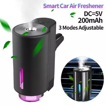 Эфирное масло диффузор долговечный автомобильный парфюм ароматизатор 3 режима регулируемый выход для воздуха в автомобиле освежитель воздуха перезаряжаемый чёрный