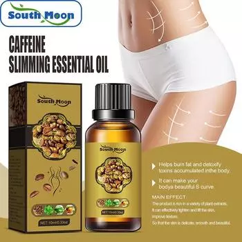 Эфирное масло для скульптуры тела с кофе South Moon, укрепляющее живот, бедра, для похудения, спа-массаж, эфирное масло 10ml