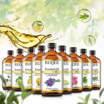 Эфирное масло EUQEE, 118 мл, 100% чистое терапевтического класса, эфирное масло ванили, иланг-иланга и розы для диффузора, увлажнителя, ароматерапии, сна, расслабления Cinnamon