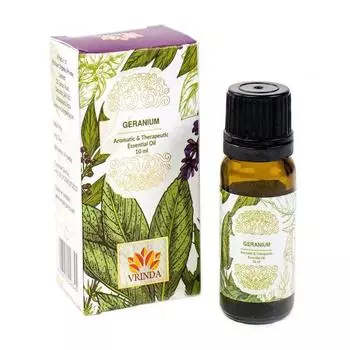 Эфирное масло Герани (10 мл), Geranium Essential Oil, Vrindaam 17.703125