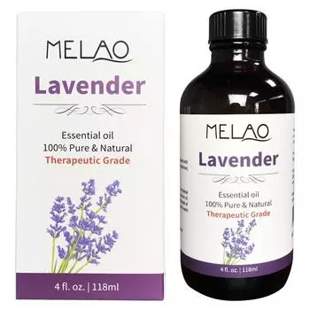 Эфирное масло лаванды MELAO, 100% чистое и натуральное премиум-класса со стеклянной капельницей премиум-класса, идеально подходит для ароматерапии и релаксации. 118ml фиолетовый