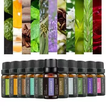 Эфирное масло лаванды, розы, жасмина, 10 мл, успокаивает разум, снимает стресс, улучшает память, ароматерапевтическое массажное масло Tea Tree