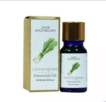 Эфирное масло Лемонграсcа (10 мл), Lemongrass Essential Oil, Sage Apothecary