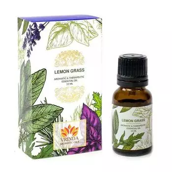 Эфирное масло Лемонграсса (15 мл), Lemon Grass Essential Oil, Vrindaam 11.703125