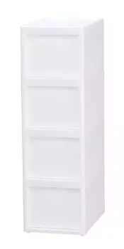 JEJ Astage Gap Storage Kitchen Storage Lycee Middle Stocker Made in Japan Finished Product M4 Tiers with Rollers All White Width 26 x Depth 40 x