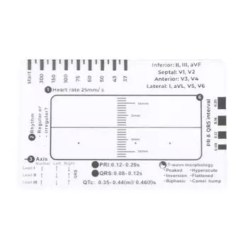 ЭКГ 7-шаговая линейка инструмент оценки прямой штангенциркуль для интерпретации ЭКГ/ЭКГ 1mm