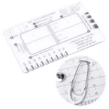 ЭКГ 7-ступенчатая линейка 7-ступенчатая шкала измерительный инструмент линейка для интерпретации ЭКГ 1mm