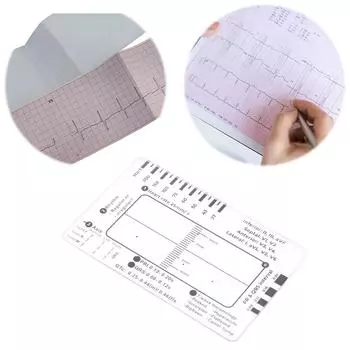 ЭКГ 7-ступенчатая линейка Карманный ЭКГ Справочное руководство ЭКГ Оценочный инструмент Прямой штангенциркуль 1mm