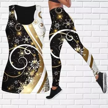 Экипировка для йоги с принтом снежинки и кривыми для женщин, модные леггинсы для тренировок, спортивные повседневные штаны для фитнеса и йоги XS синий