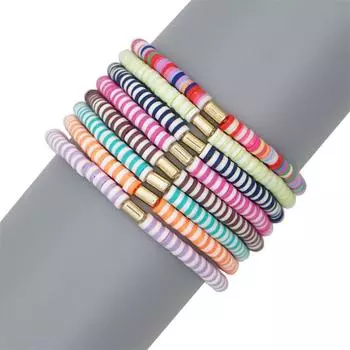 Экипировка Орнамент Керамика Буквы Стиль Аксессуары Браслет Женский Браслет Красочный Мягкий Модный Стильный Праздничный Пляж 17.5cm