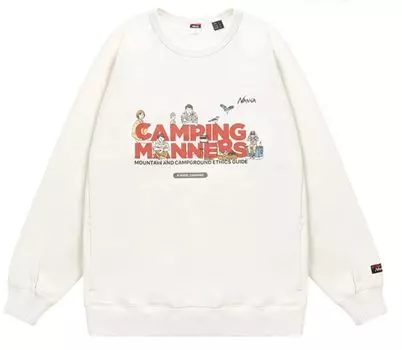 Эко-гибридная толстовка для кемпинга с прищепками и веревками M белого цвета [Nanga] (NW2411-1F702-A) Мужской белый