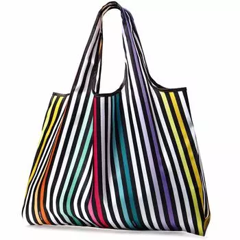 Эко-сумка Eco Washable [reiri], складная, популярная, компактная, для хранения, большая, стильная, (Многополосный)