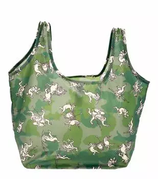 Эко-сумка с японским узором Kyoto Design, которую можно носить горизонтально даже с ланч-боксами из магазинов шаговой доступности [Bridgehappy] с широким дном (Чёдзю