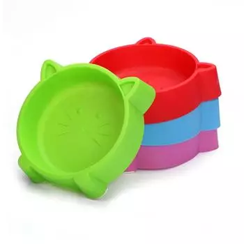 Экологически чистая пластиковая нескользящая чаша для кошачьей морды зелёный