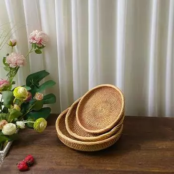 Экологически чистая противоударная классическая легко очищаемая плетеная корзина для хранения хлеба M