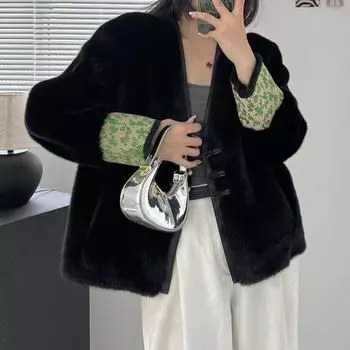 Экологически чистая шуба Меховая шуба средней и длинной длины для женщин one size fits all