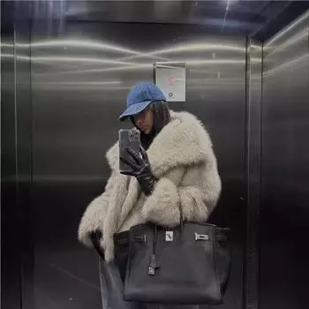 Экологически чистое пушистое полупальто, искусственный мех, однотонное, теплое и модное, новая модель S