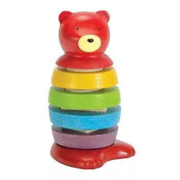 Экологически чистый блок-мишка Plantoys 5622, от 18 месяцев, смешанные цвета, корейские детские товары