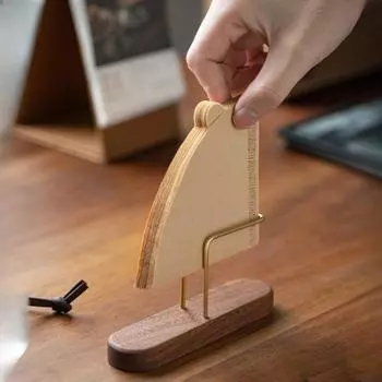 Экологически чистый деревянный кухонный держатель для бумаги с медным стержнем - практичный и прочный настольный диспенсер для фильтрованных бумажных полотенец коричневый