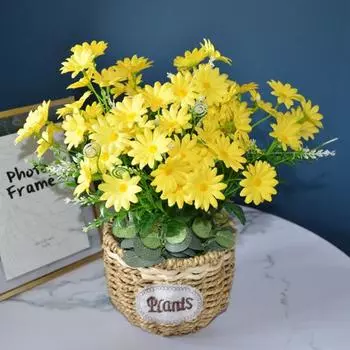 Экологически чистый искусственный цветок, сохраняющий свежесть, современная композиция, имитация букета ромашек красный