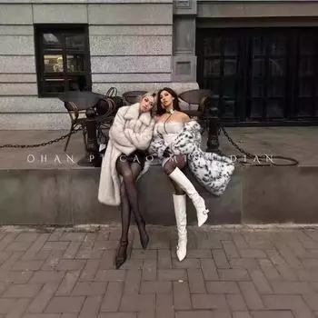 Экологически чистый меховой женский меховой жакет с рисунком из животных, зимняя новинка 2024 года, средняя и длинная, теплая, высококачественная шерсть XS