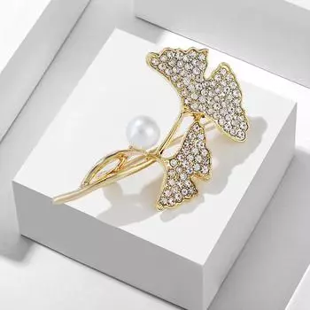 Экологически чистый сплав, инкрустированный бриллиантами, женский одуванчик, жемчужный сплав, брошь, модный темперамент, универсальный, со стразами