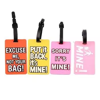 Экологичная багажная бирка из мягкого пластика из ПВХ, 4 шт., трехмерная буквенная посадочная талон, дорожная бирка для багажа на ремешке 4pcs