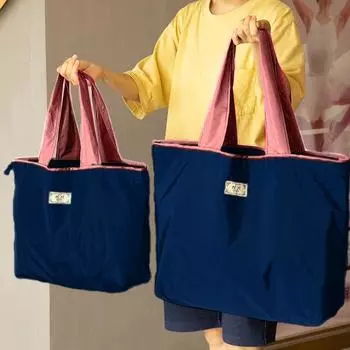 Экологичная большая водонепроницаемая складная сумка для покупок на плечо с завязками M