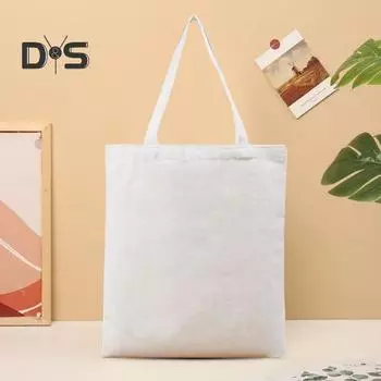 Экологичная холщовая сумка для хранения с усиленной ручкой, многоцелевая многоразовая сумка для продуктов белый