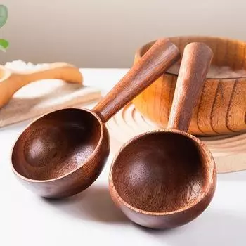 Экологичная ложка с длинной ручкой, большой деревянный половник для супа, корейский стиль, винтажный половник для мытья риса