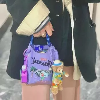 Экологичная мини-сумка из нейлона с вышивкой в японском стиле для женщин и детей