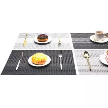 Экологичная подставка для столовых приборов из ПВХ, утолщенная плетеная термостойкая кухонная подставка для обеденного стола, подставка под чашку чёрный
