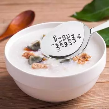 Экологичная посуда с гравировкой и буквами, портативная ложка для еды из нержавеющей стали, доброе утро, моя любовь, подарок на день святого Валентина, кофейная ложка G