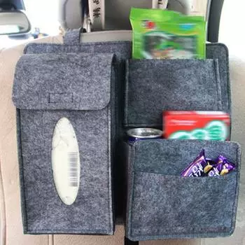 Экологичная сумка для хранения автомобиля, большое пространство, удобный органайзер на спинку автомобильного сиденья светло-серый