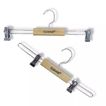 Экологичная вешалка для брюк без осколков, с регулируемыми нескользящими зажимами, дополнительным крючком, поворотными крючками, хром PACK DE 10