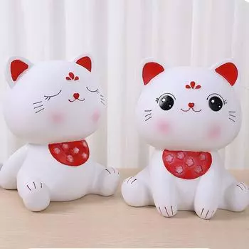 Экологичное настольное украшение в виде кошки, милая копилка, многоцелевая копилка в виде кошки, подарок на день рождения Style 2