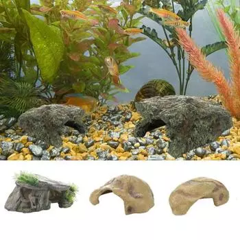 Экологичное укрытие для рыб и креветок, универсальная платформа для купания рептилий и черепах, ландшафтный дизайн A