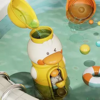 Экологичные интерактивные игрушки из мультфильмов, гладкие края, душевая лейка для ванной, игрушка для плавания, подарок для мальчиков и девочек жёлтый