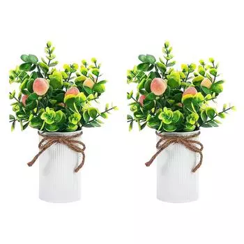 Экологичные искусственные лимонные центральные украшения из 2 предметов Элегантные лимонные центральные украшения с минимальным уходом