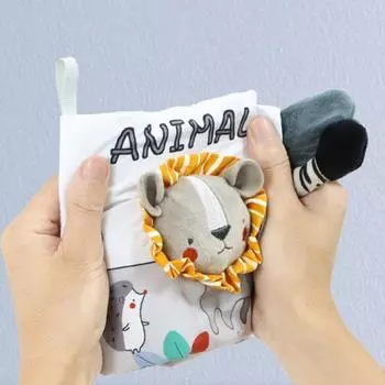 Экологичные Кролик Лев Цвет Познавательная Пазл Игрушки Детская Тканевая Книга Мягкая Сенсорная Игрушка для Мальчиков Девочек Погремушка Elephant